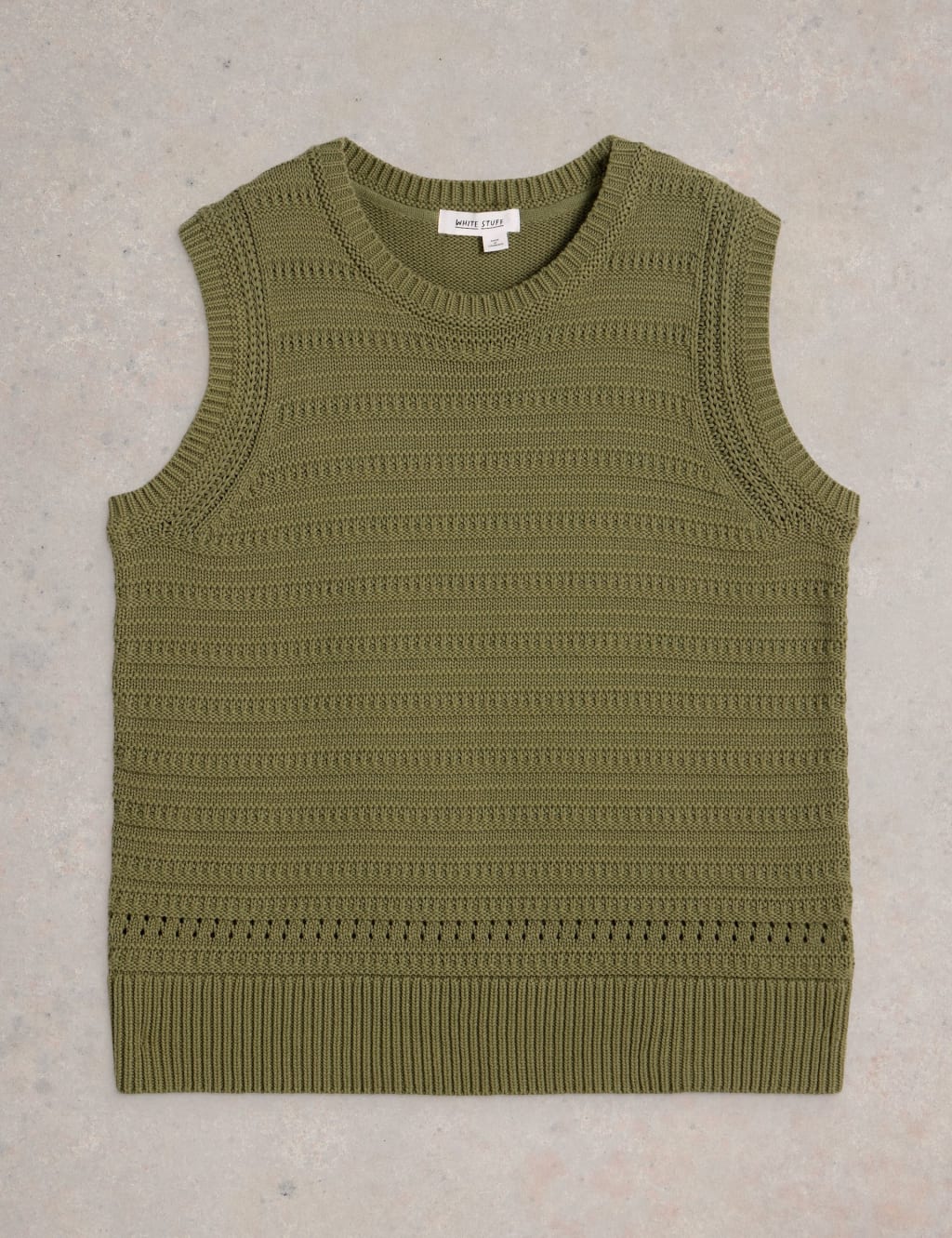 Pure Cotton Textured Knitted Vest 2 of 6