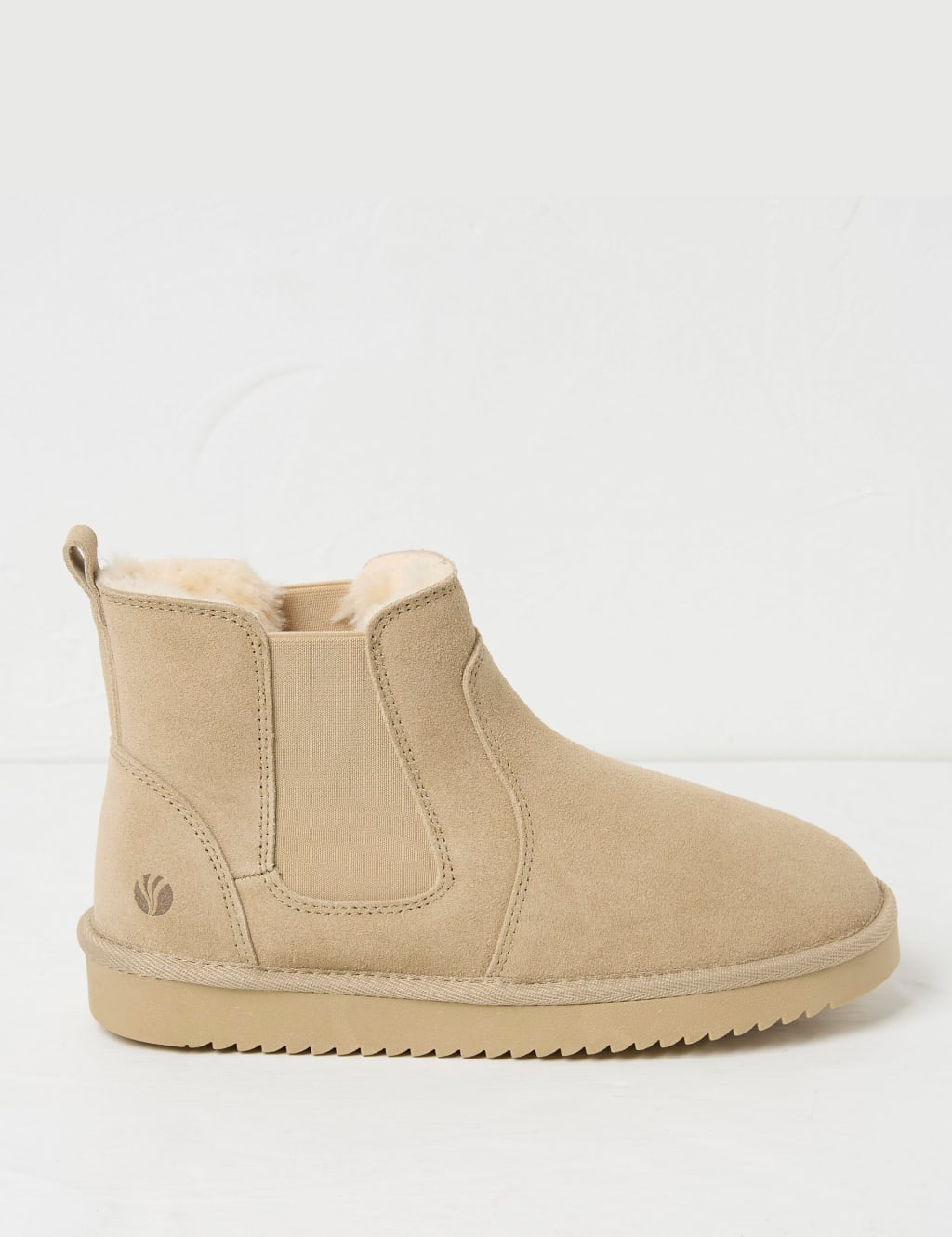 Suede Faux Fur Lined Slipper Boots
