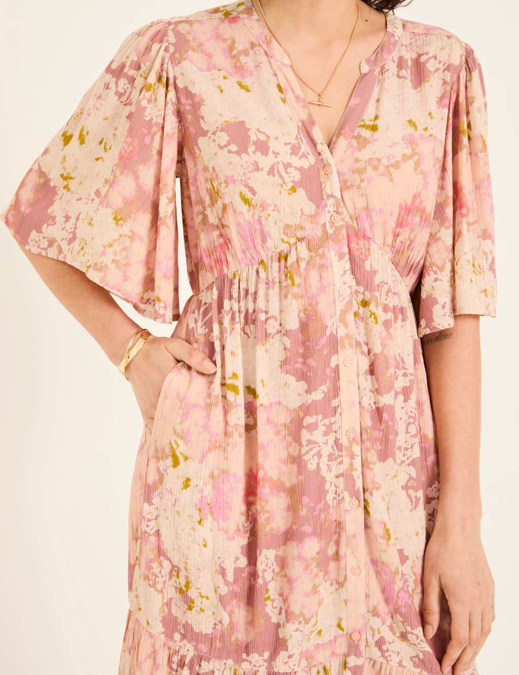 Floral V-Neck Maxi Tiered Dress 5 of 10