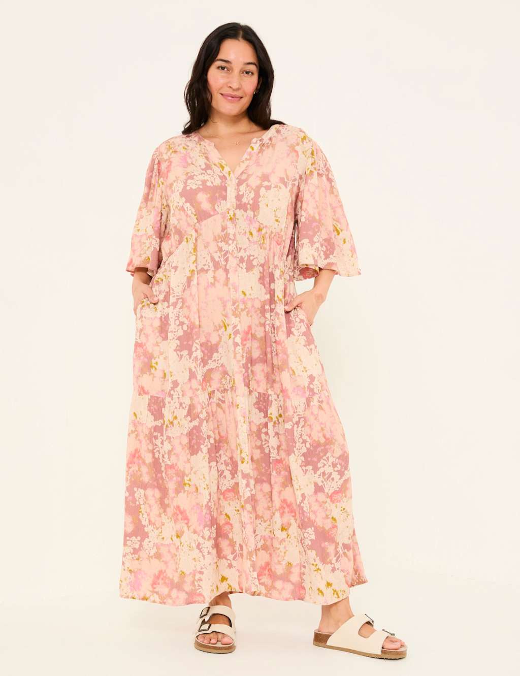 Floral V-Neck Maxi Tiered Dress 8 of 10