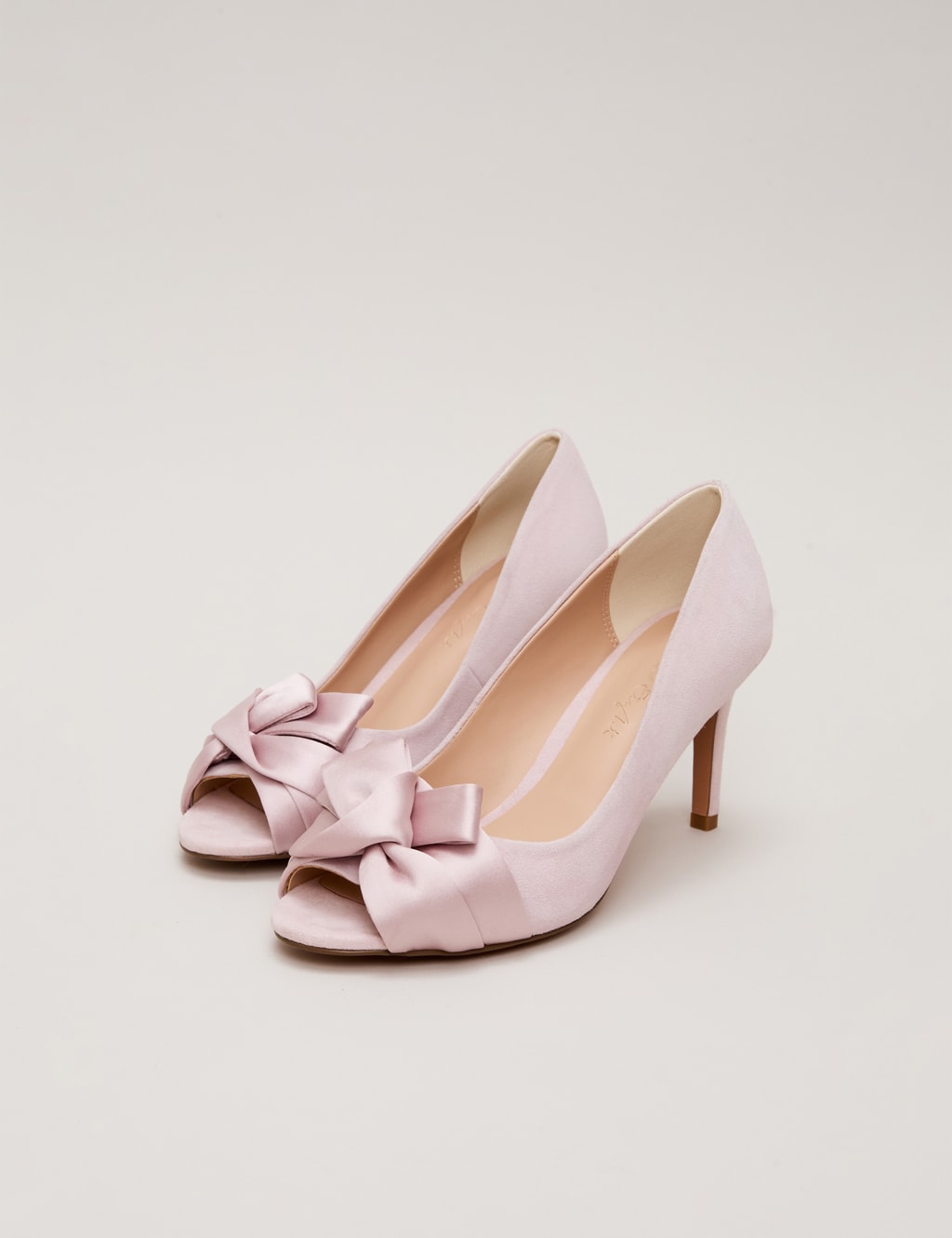 Suede Stiletto Heel Peep Toe Shoes 6 of 7