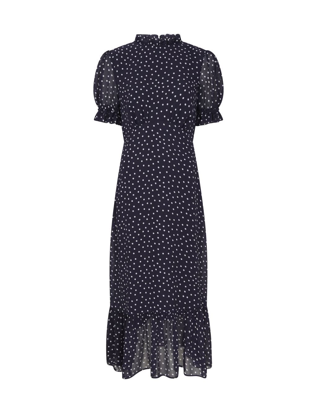 Polka Dot High Neck Midaxi Smock Dress Finery London M S