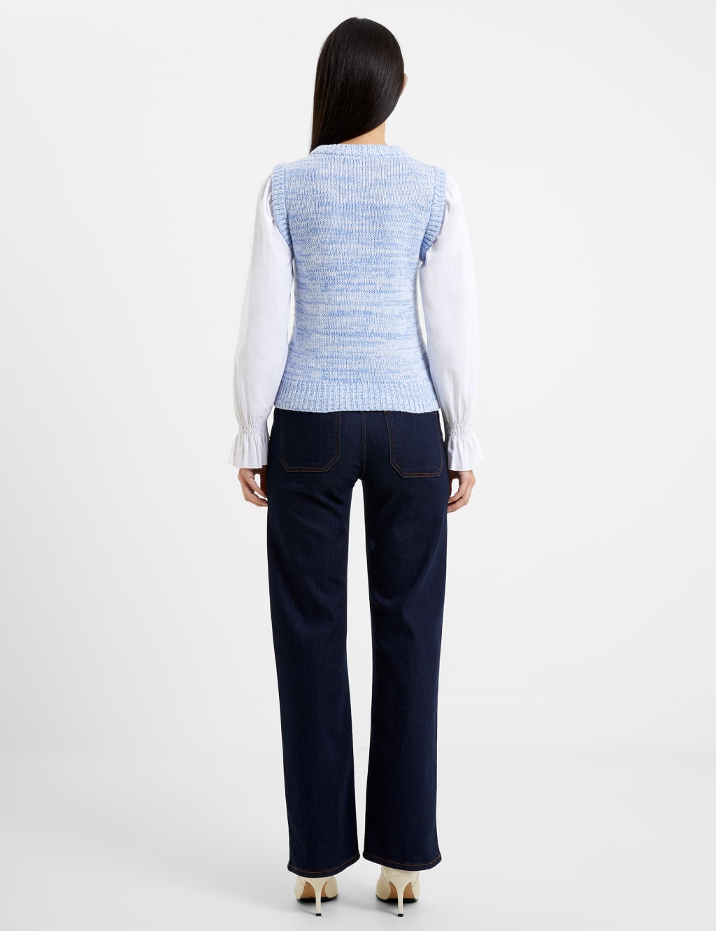 Cotton Rich Textured Crew Neck Knitted Vest 4 of 4