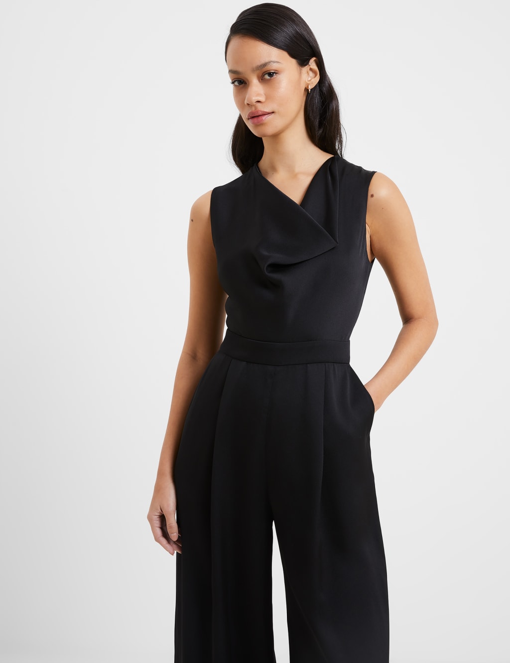 Satin Sleeveless Wide Leg Jumpsuit 2 of 3