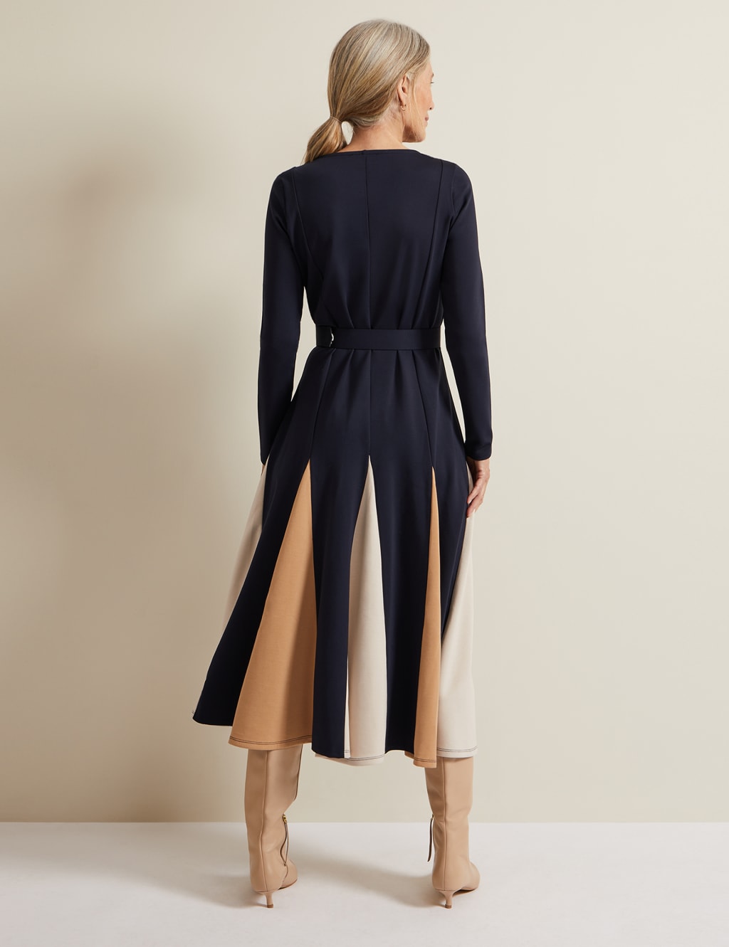 Midi swing dress with sleeves best sale