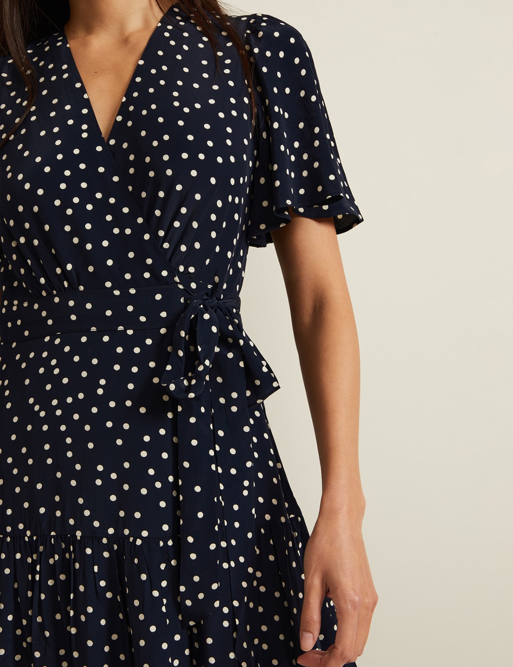 Polka dot wrap around dress cheap