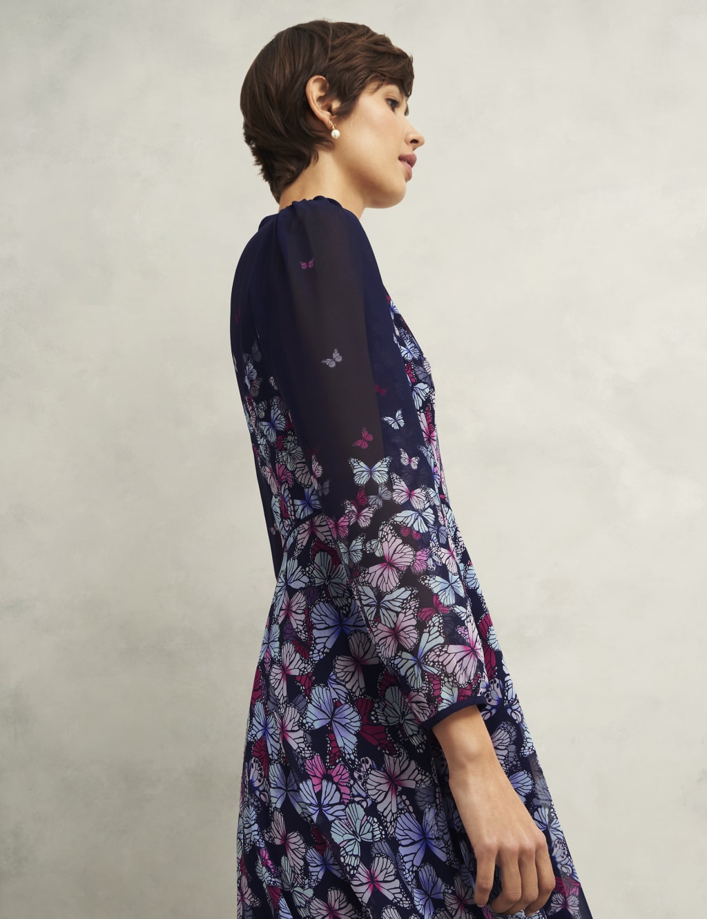 Printed V-Neck Midi Skater Dress 5 of 8