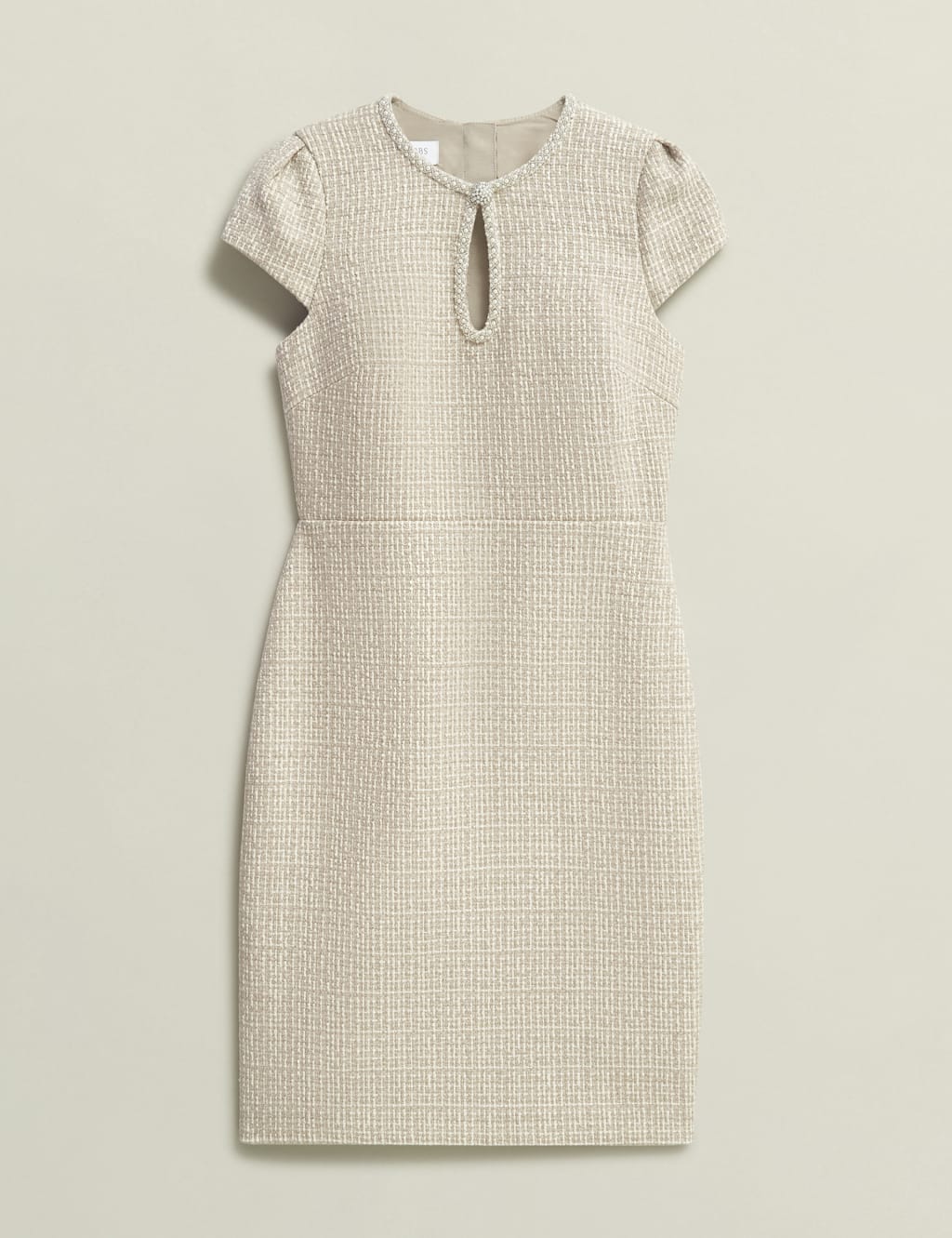 Tweed Keyhole Knee Length Shift Dress 2 of 7