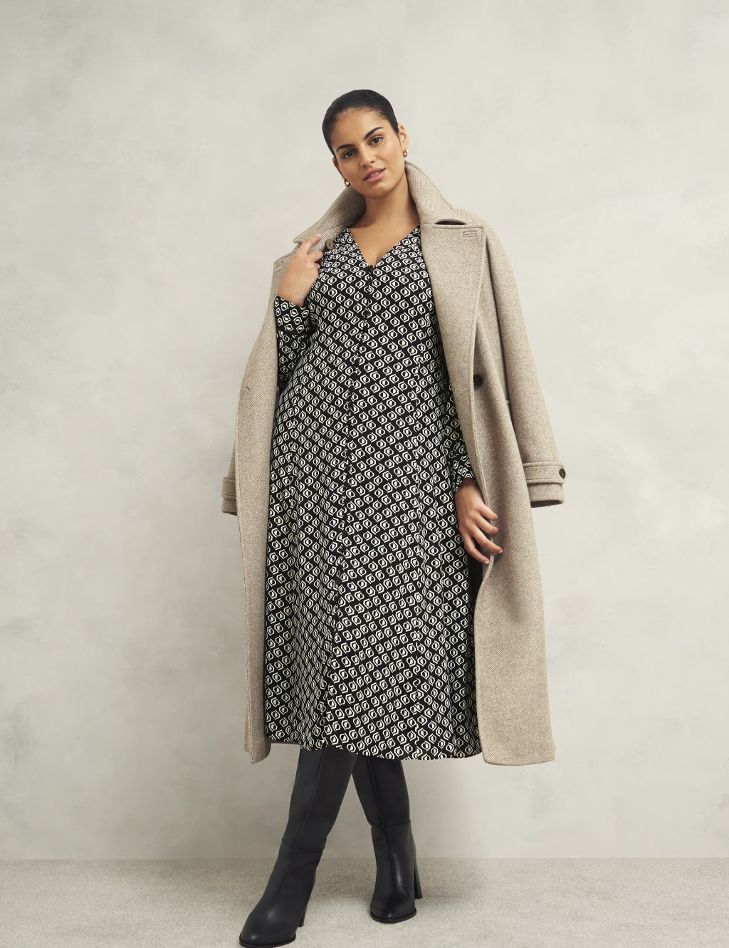 Geometric V-Neck Midi Skater Dress 8 of 10