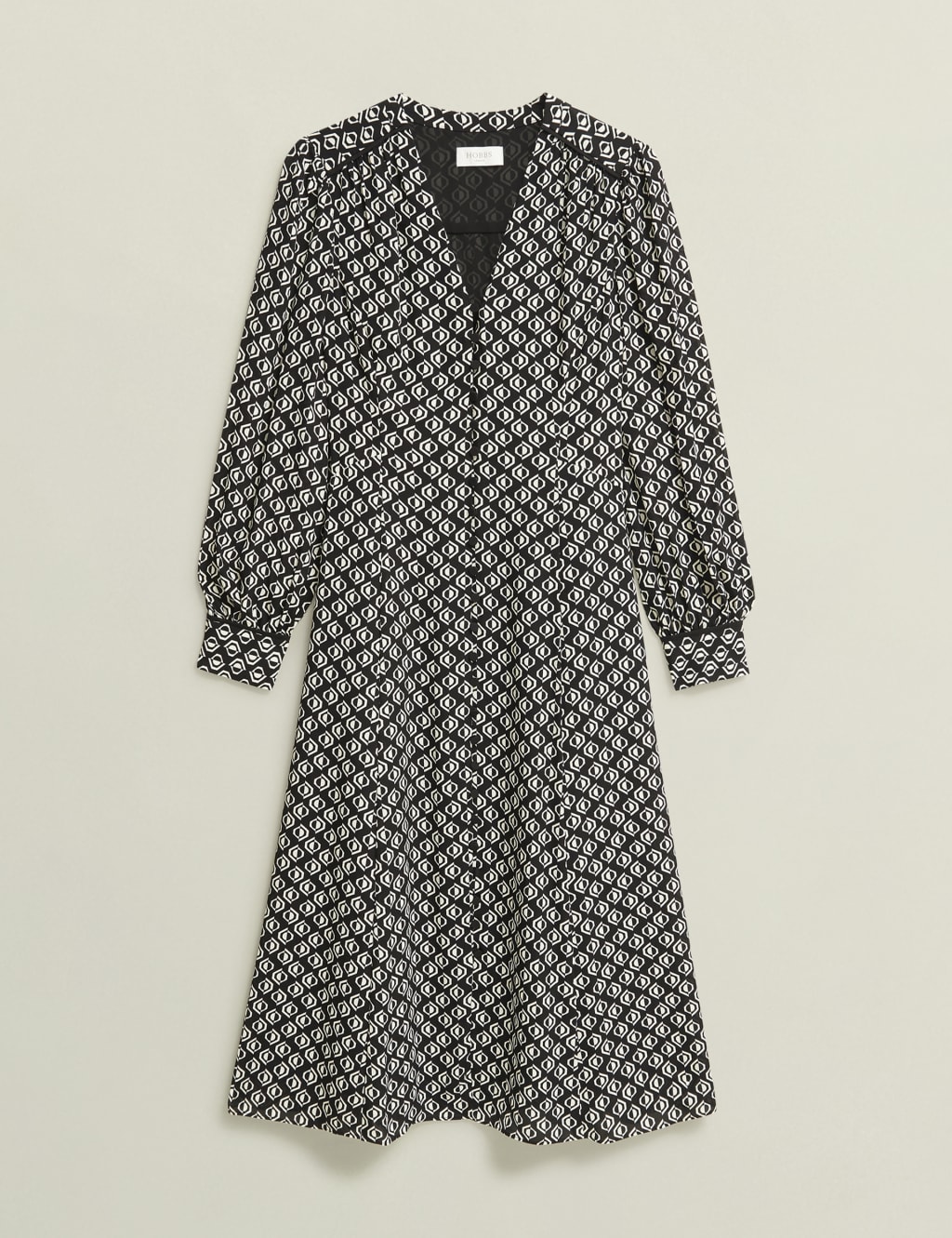Geometric V-Neck Midi Skater Dress 2 of 10