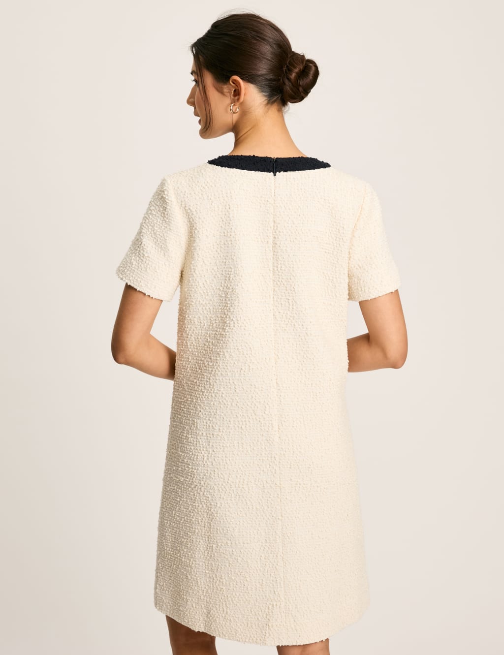 Cotton Rich Round Neck Shift Dress
