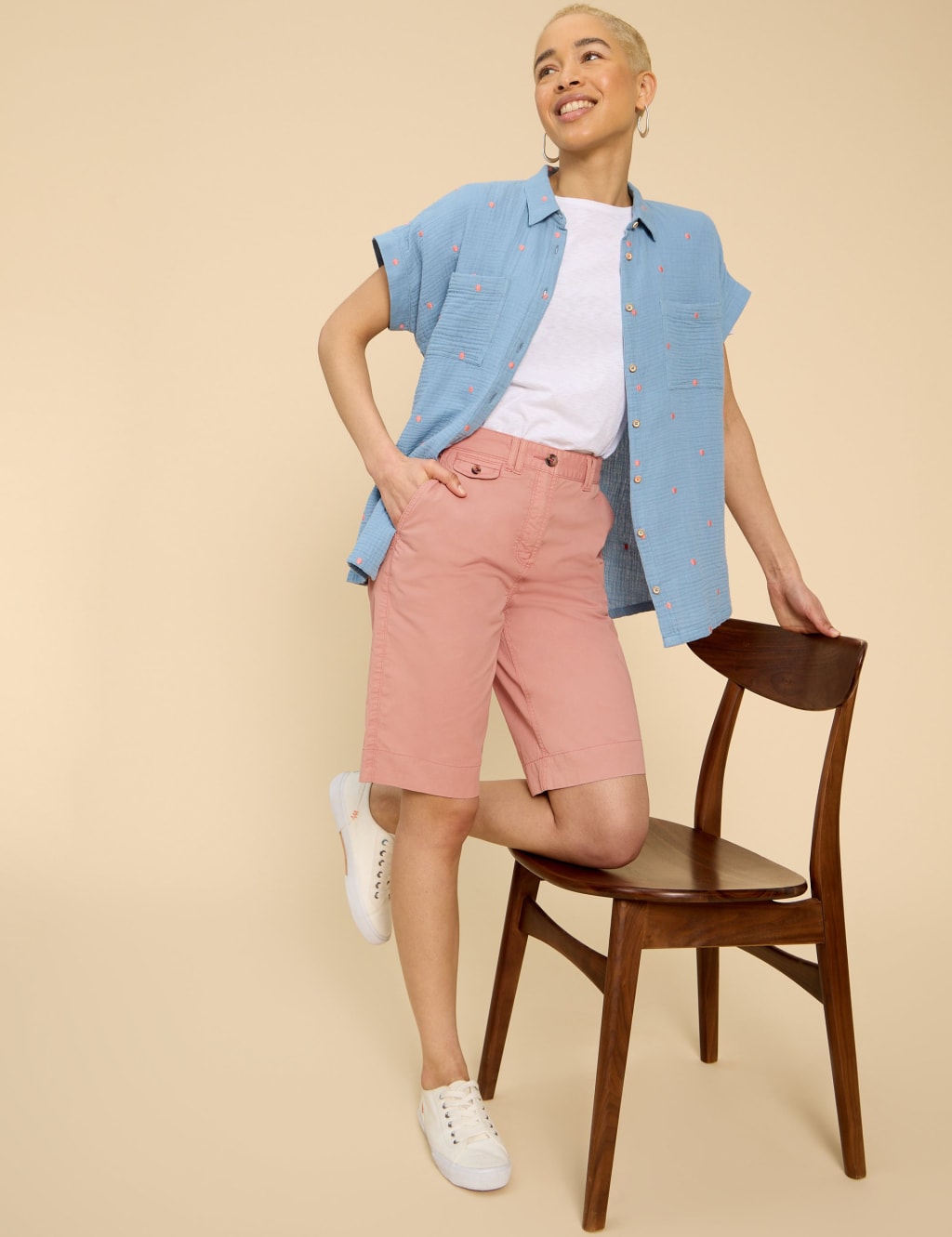 Marks and spencer knee length shorts deals