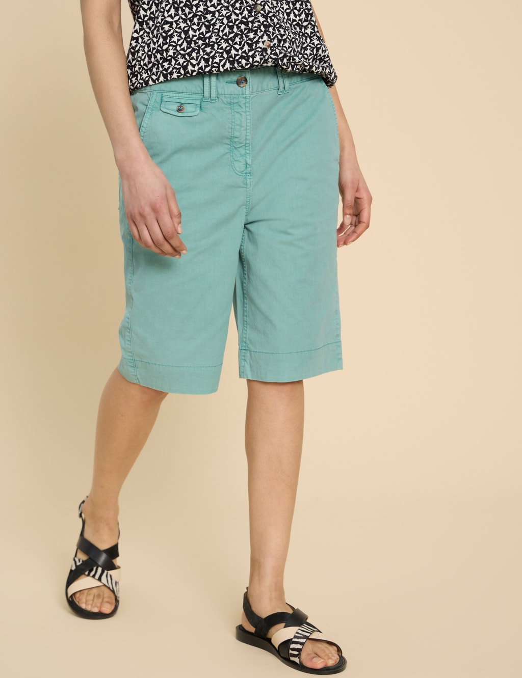 Cotton Rich Knee Length Chino Shorts 3 of 6