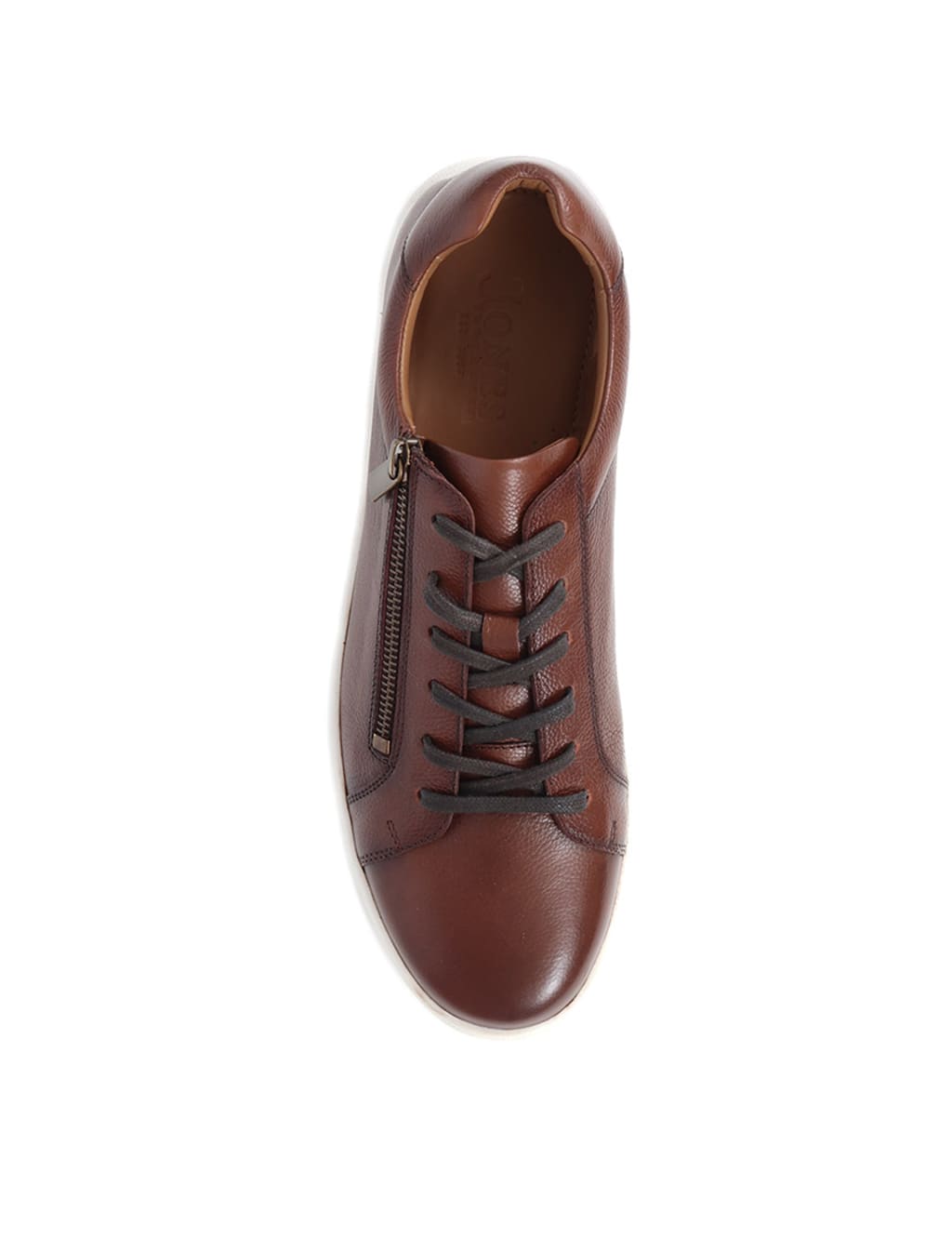 Leather Side Zip Lace Up Trainers 7 of 7