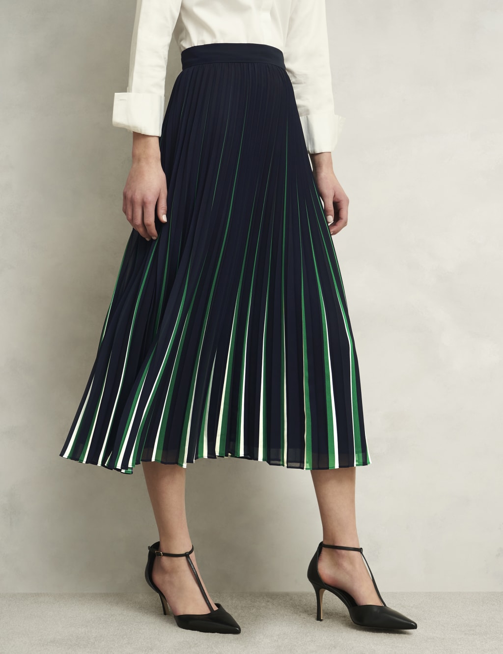 Striped Midi A-Line Skirt 3 of 10