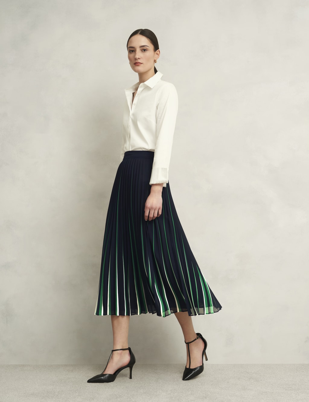 Striped Midi A-Line Skirt 5 of 10