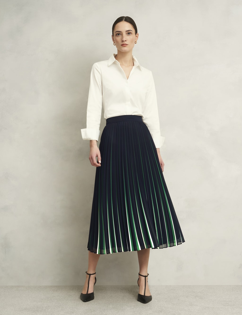 Striped Midi A-Line Skirt 9 of 10