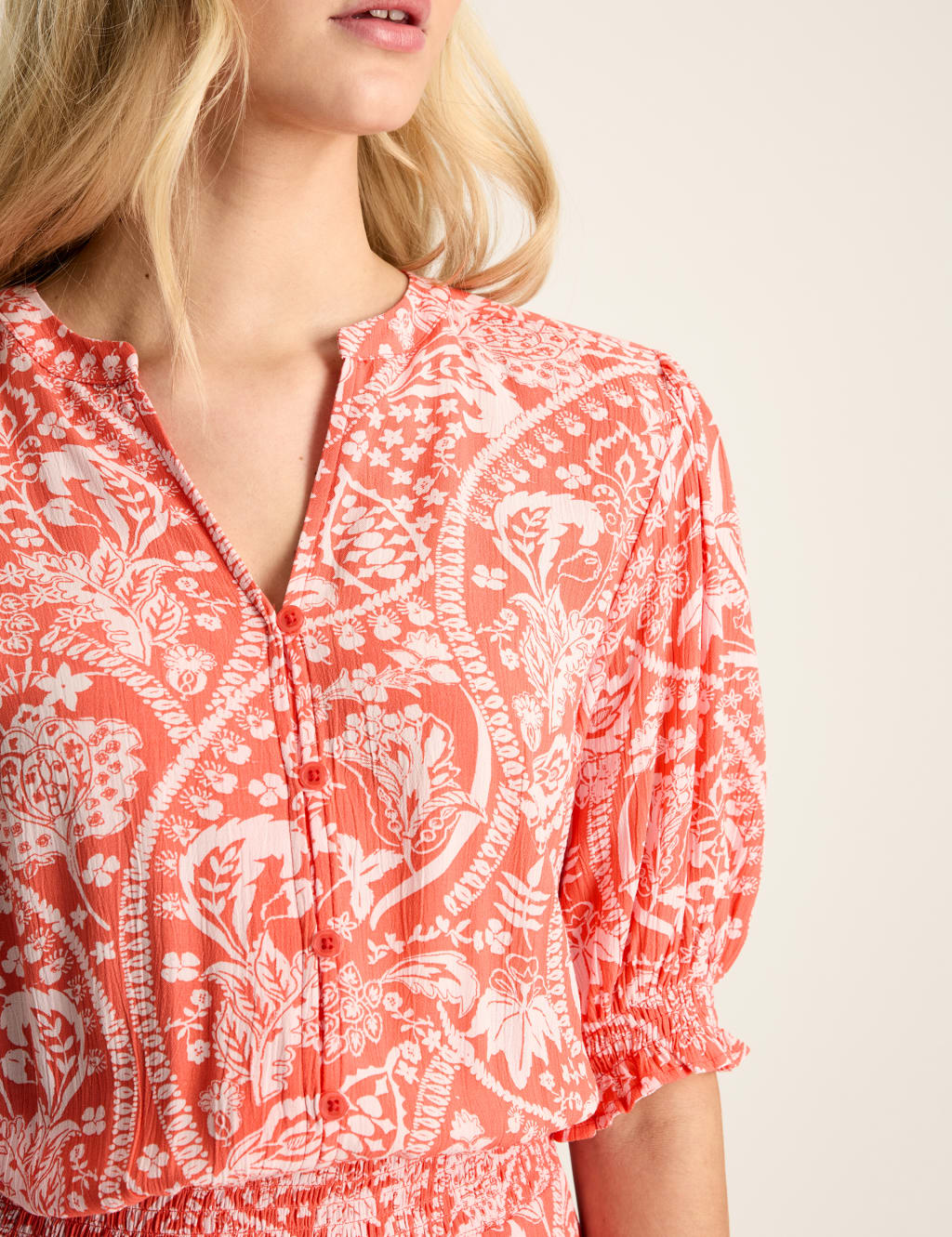 Printed V-Neck Midaxi Dress | Joules | M&S