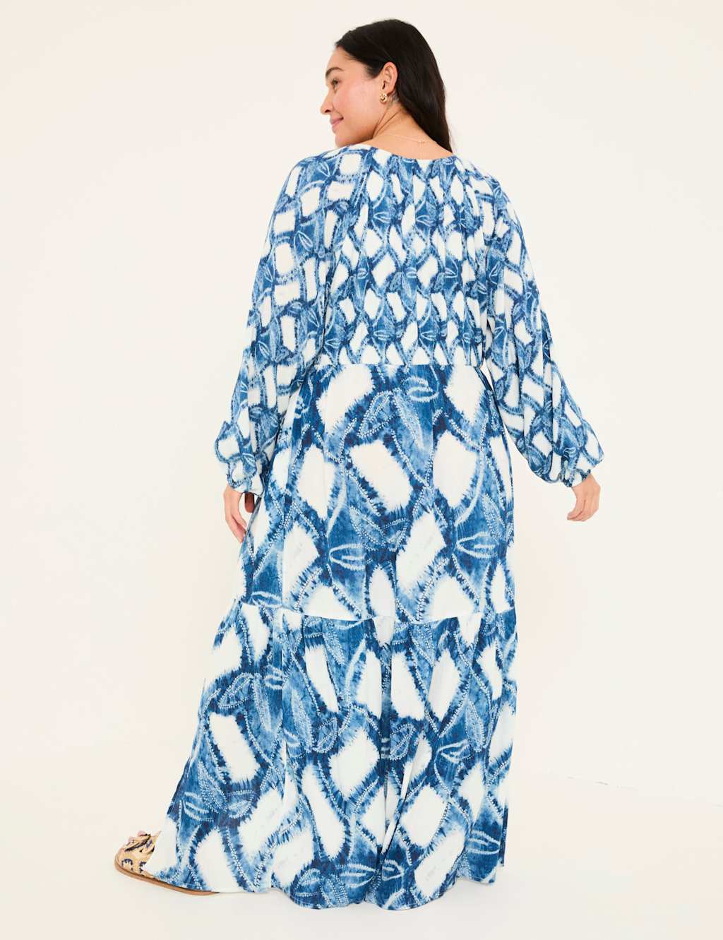 Printed V-Neck Maxi Tiered Dress 3 of 6