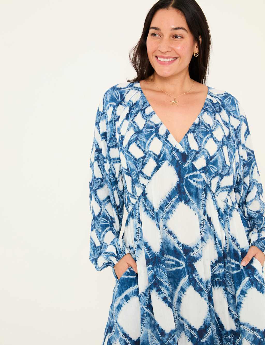 Printed V-Neck Maxi Tiered Dress 5 of 6