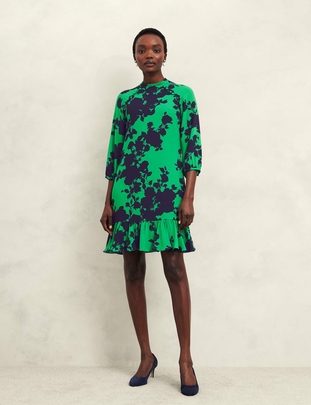 Floral High Neck Mini Shift Dress HOBBS M S