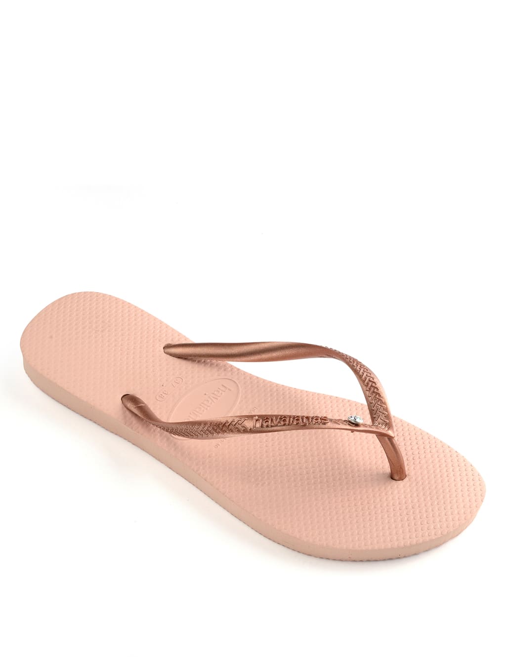 Metallic Crystal Detail Flip Flops 1 of 4