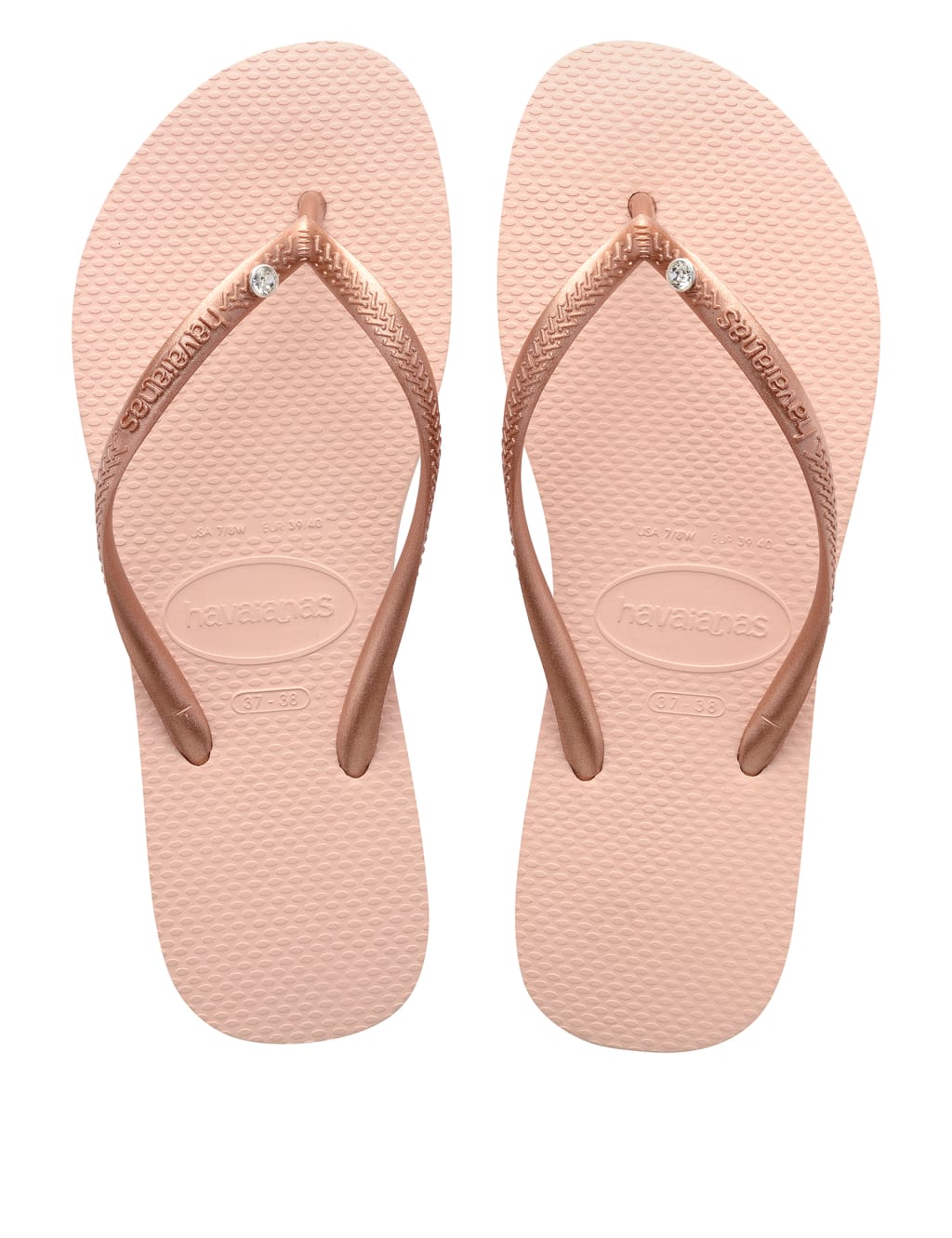 Metallic Crystal Detail Flip Flops 3 of 4