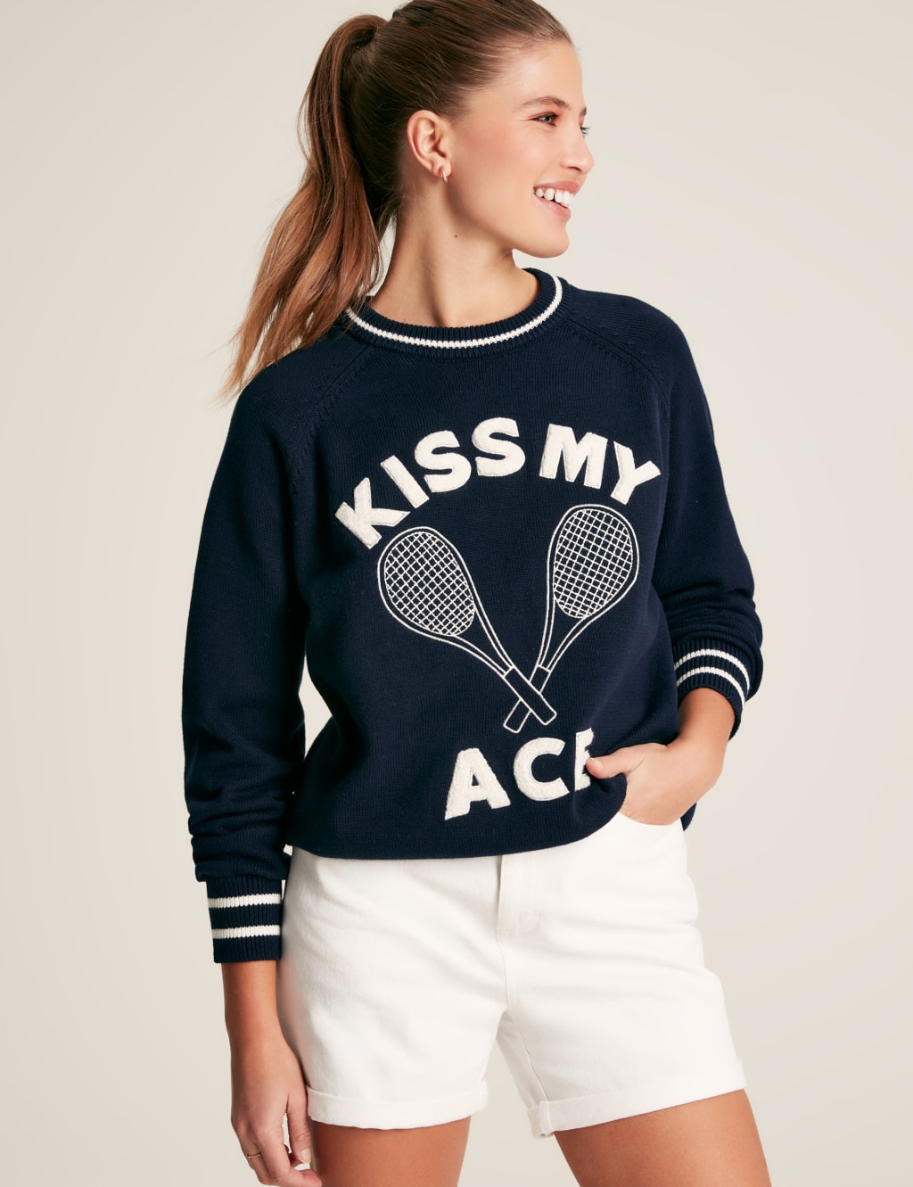 Pure Cotton Kiss My Ace Slogan Jumper 3 of 6