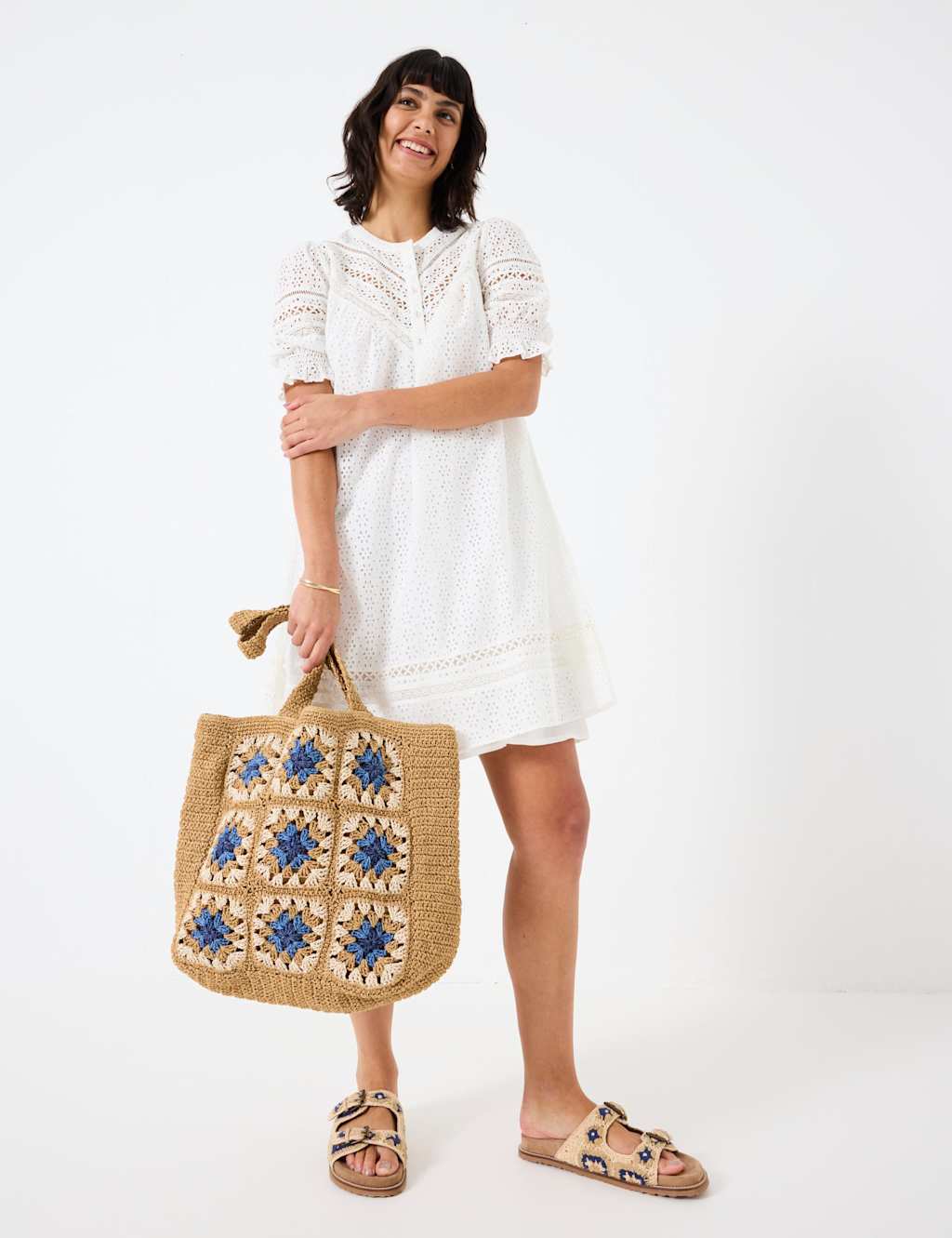 Broderie Mini Shift Dress 5 of 6