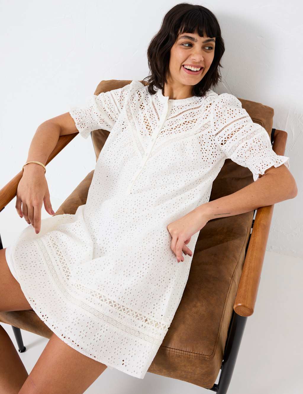Broderie Mini Shift Dress 6 of 6