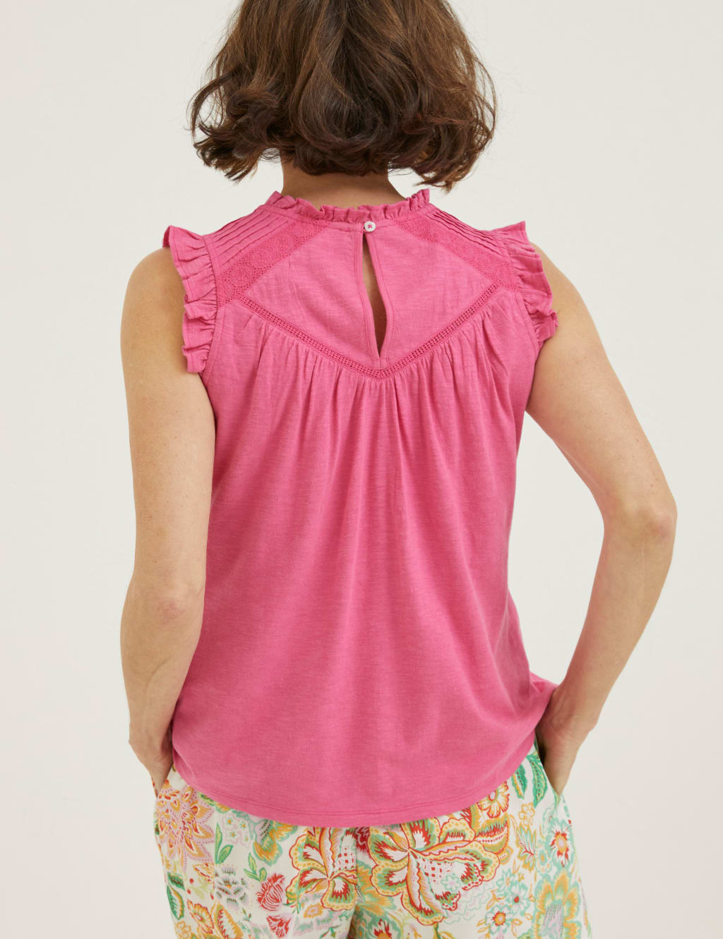 Cotton Modal Blend Embroidered vest Top 5 of 5