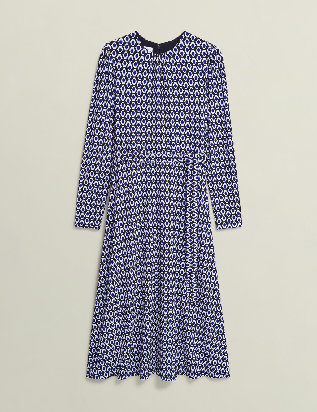 Jersey Geometric Midi Waisted Dress 2 of 6