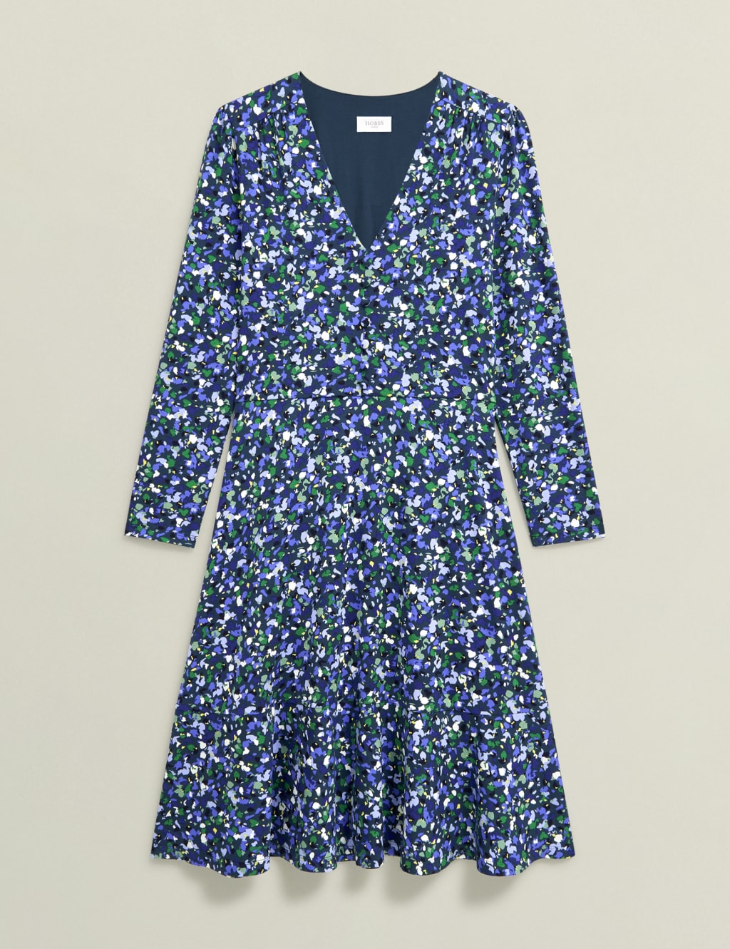 Jersey Floral V-Neck Knee Length Skater Dress 2 of 9