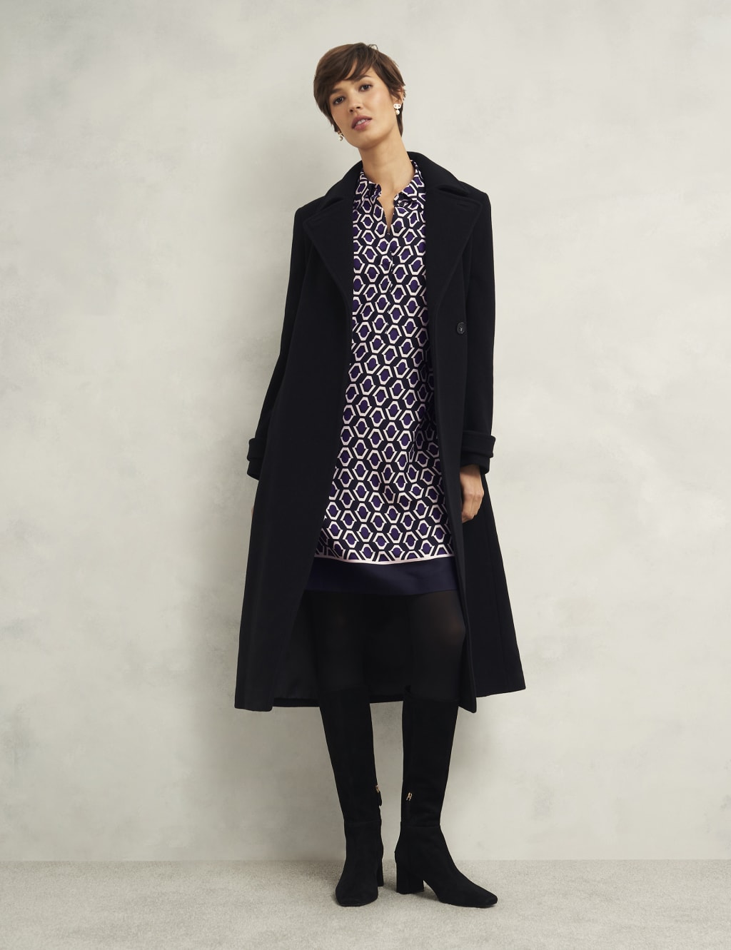 Geometric Knee Length Shirt Dress 7 of 9