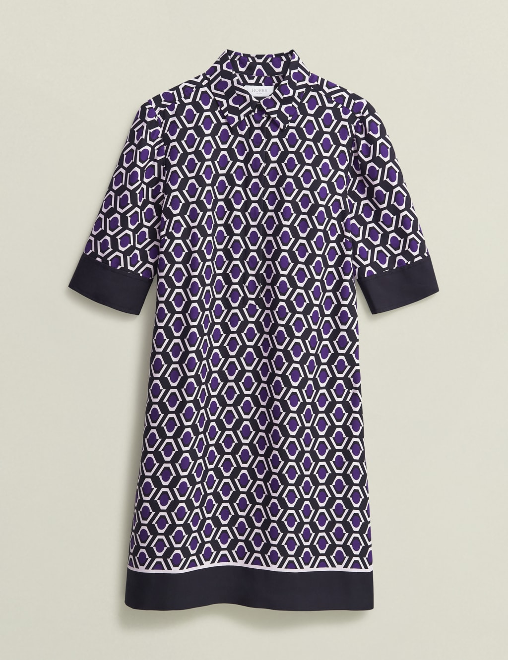 Geometric Knee Length Shirt Dress 2 of 9