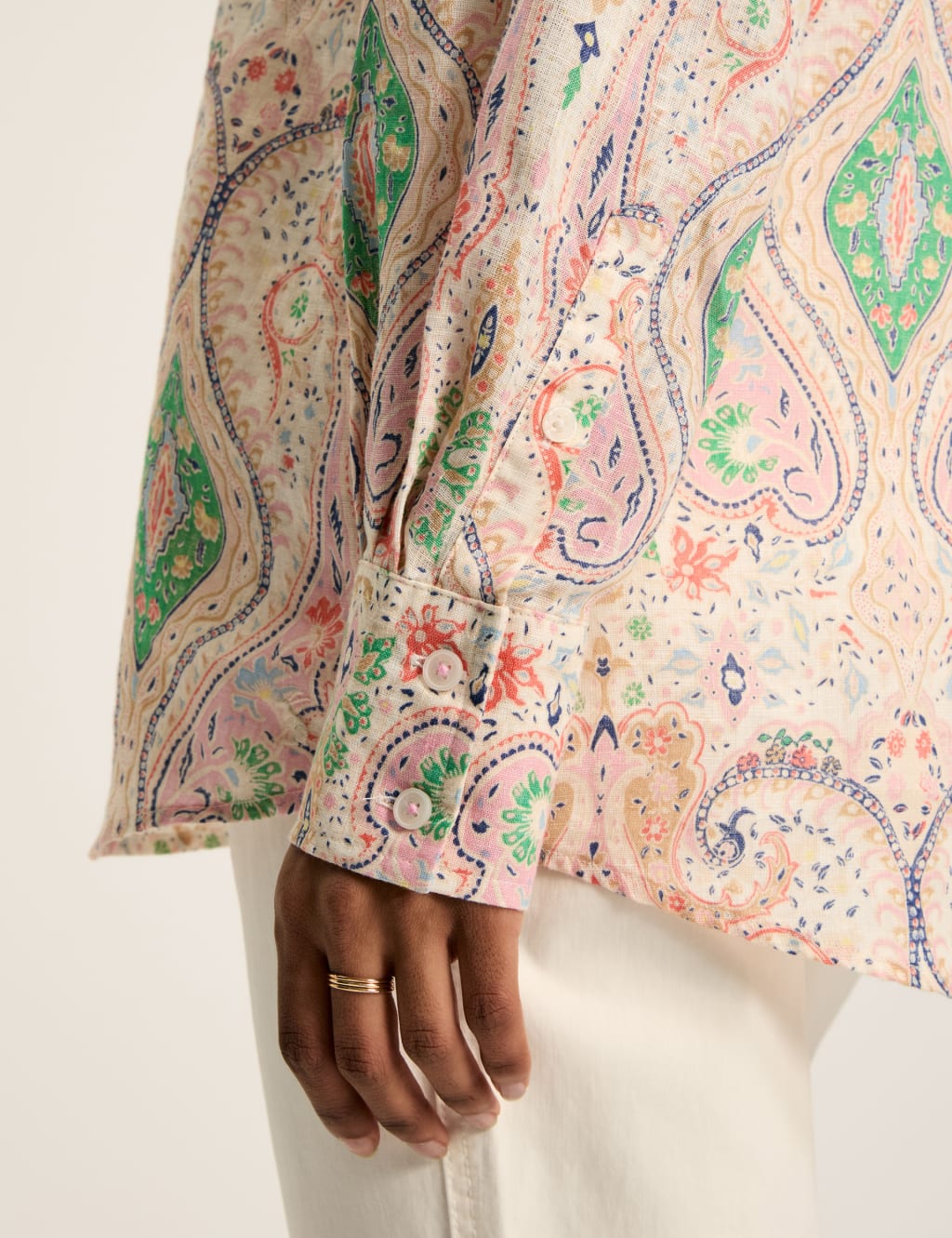 Pure Linen Paisley Collared Shirt 6 of 8