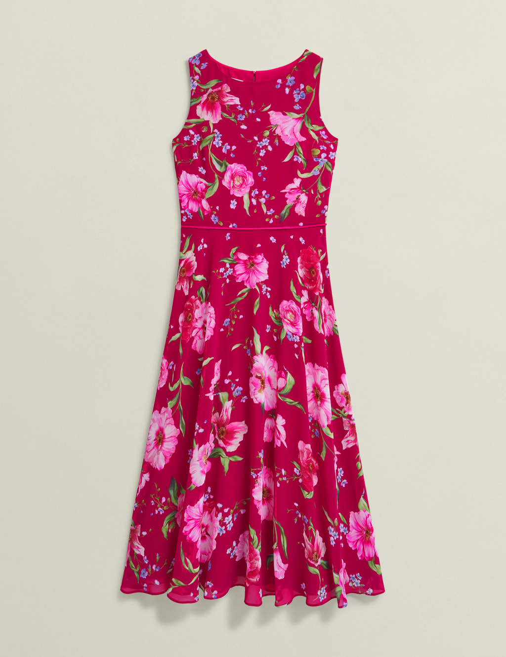 Floral Round Neck Midi Skater Dress 2 of 8