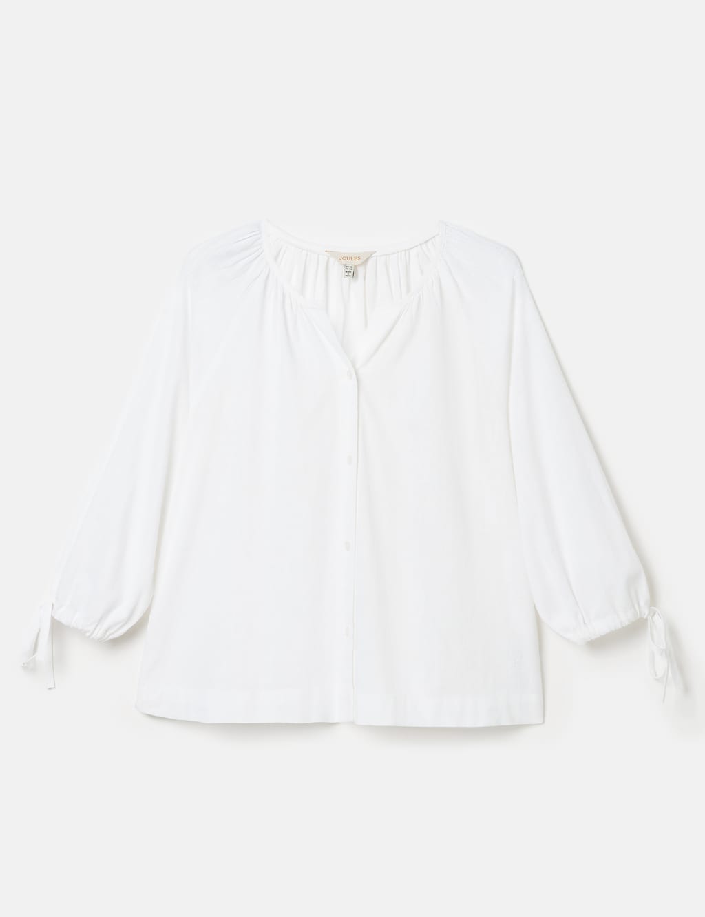 Pure Cotton Notch Neck Tie Cuff Blouse 2 of 6