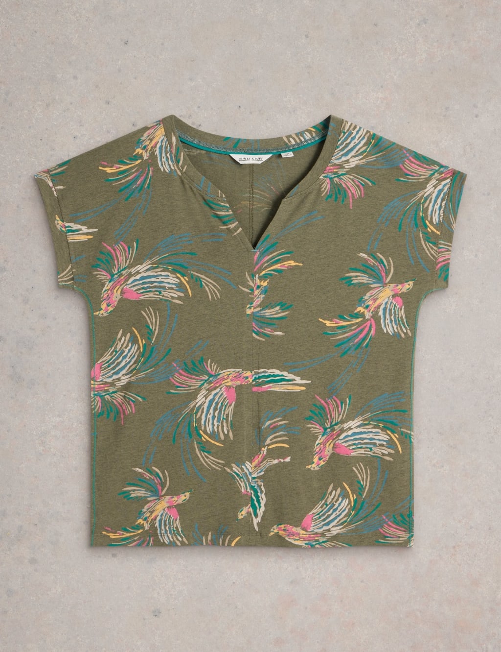 Pure Cotton Bird Print T-Shirt 2 of 8