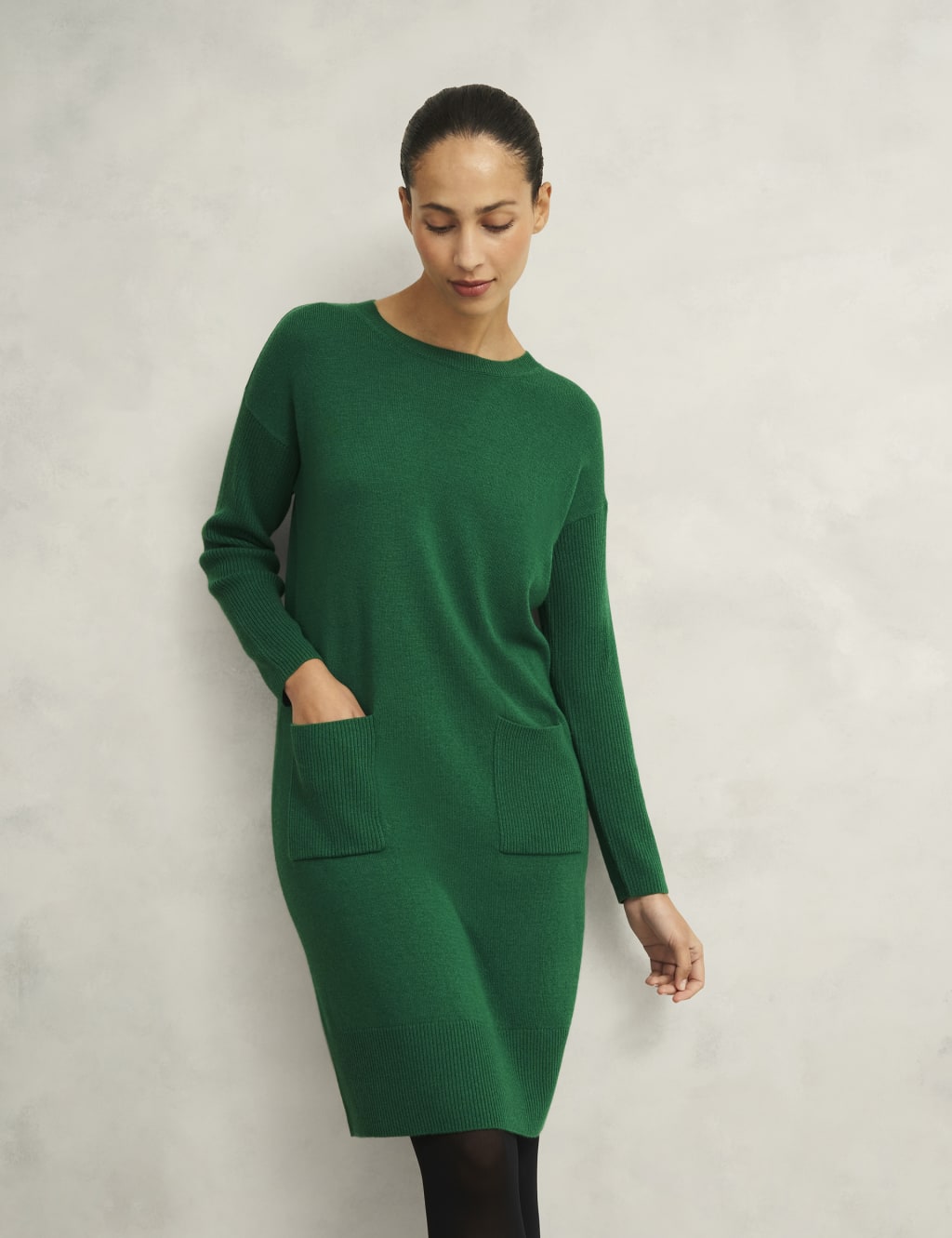 Merino Wool Blend Knitted Shift Dress 3 of 7