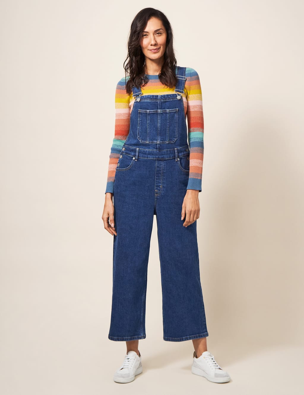 Denim Wide Leg Dungarees White Stuff M S