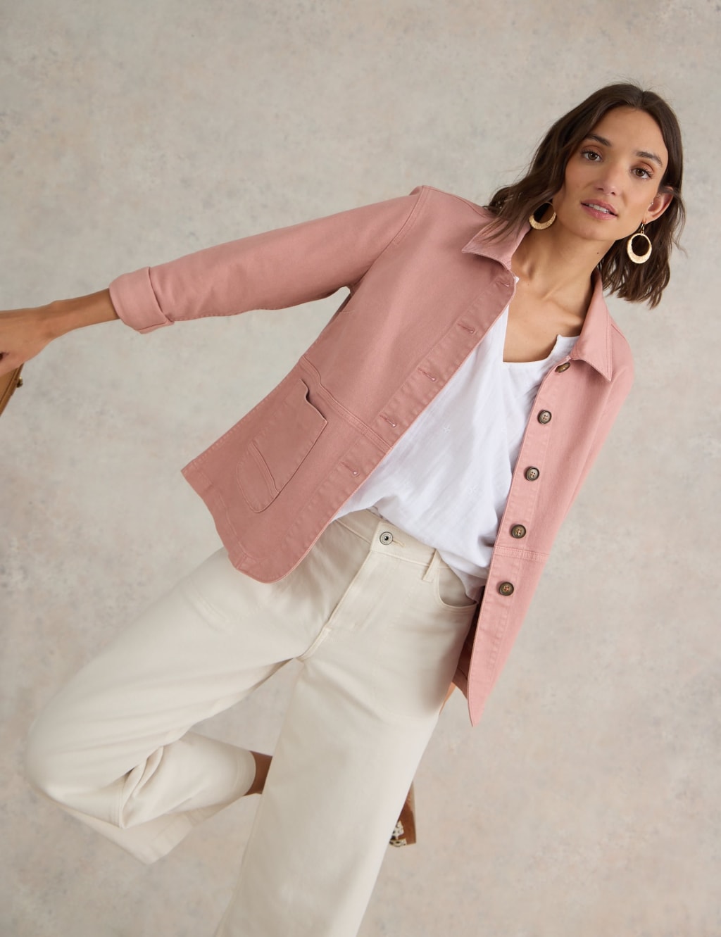 Marks and spencer white denim jacket store