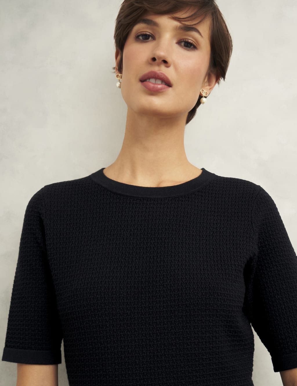 Knitted Textured Knee Length Shift Dress 5 of 8