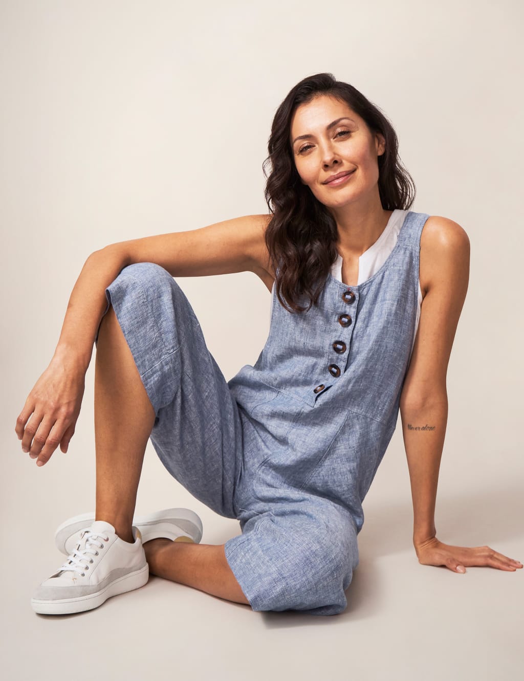 Petite linen dungarees discount