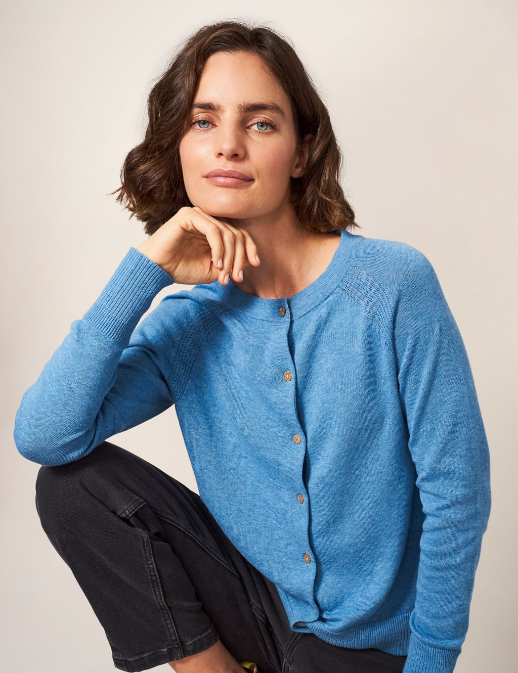 Pure Cotton Crew Neck Cardigan 4 of 5