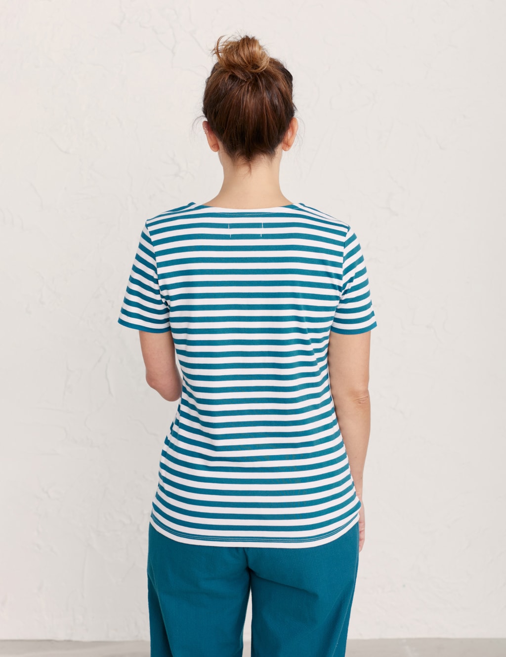 Organic Cotton Striped Crew Neck T-Shirt 3 of 5