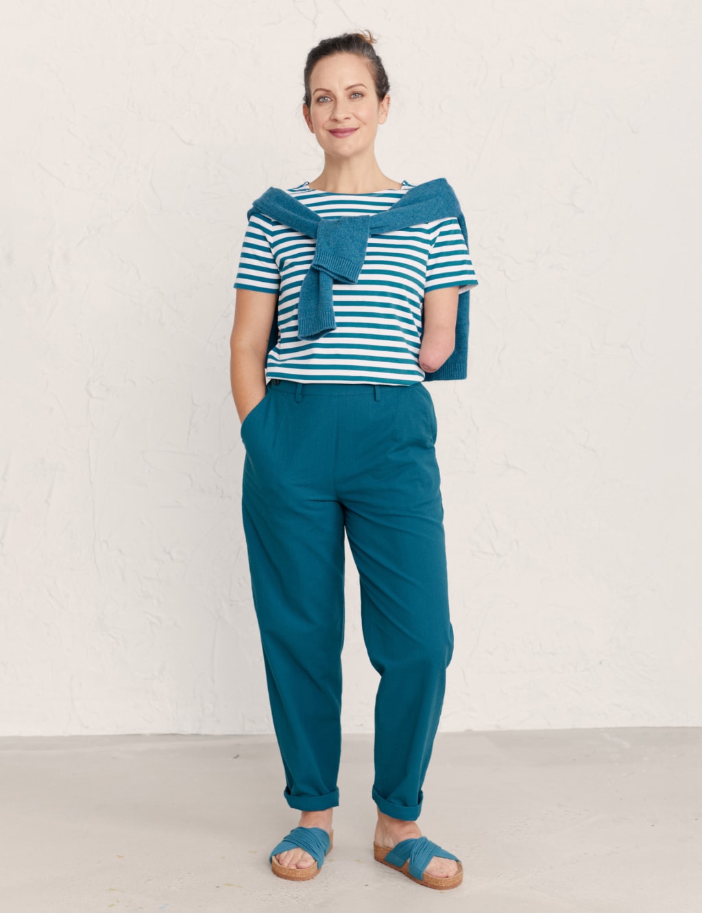 Organic Cotton Striped Crew Neck T-Shirt 4 of 5