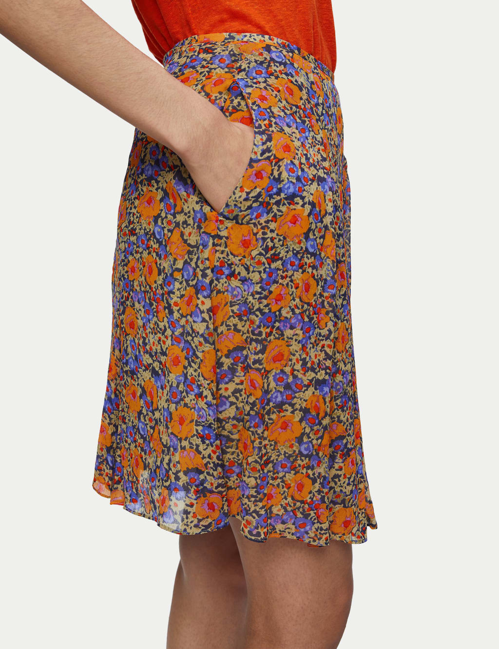 Floral Mini A-Line Skirt 3 of 4