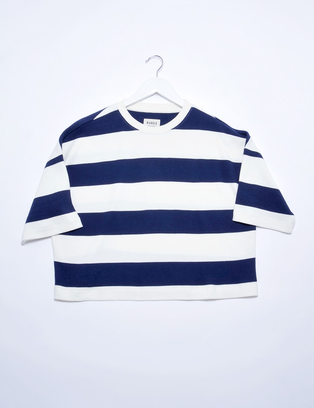 Pure Cotton Striped Crew Neck Crop T-Shirt 2 of 6