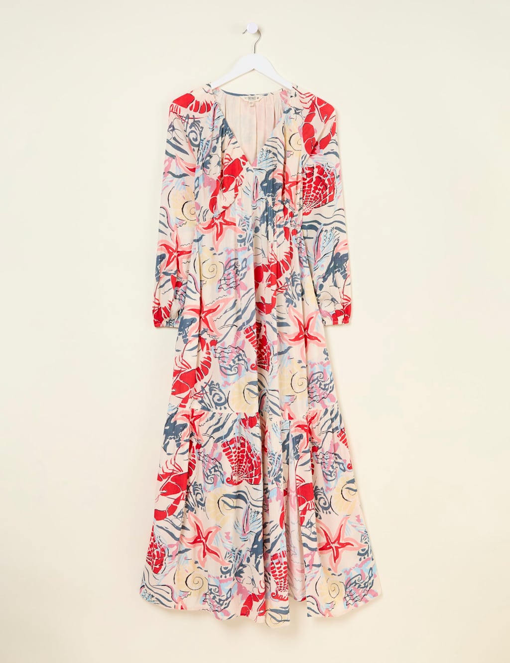 Printed V-Neck Midaxi Waisted Dress 2 of 5